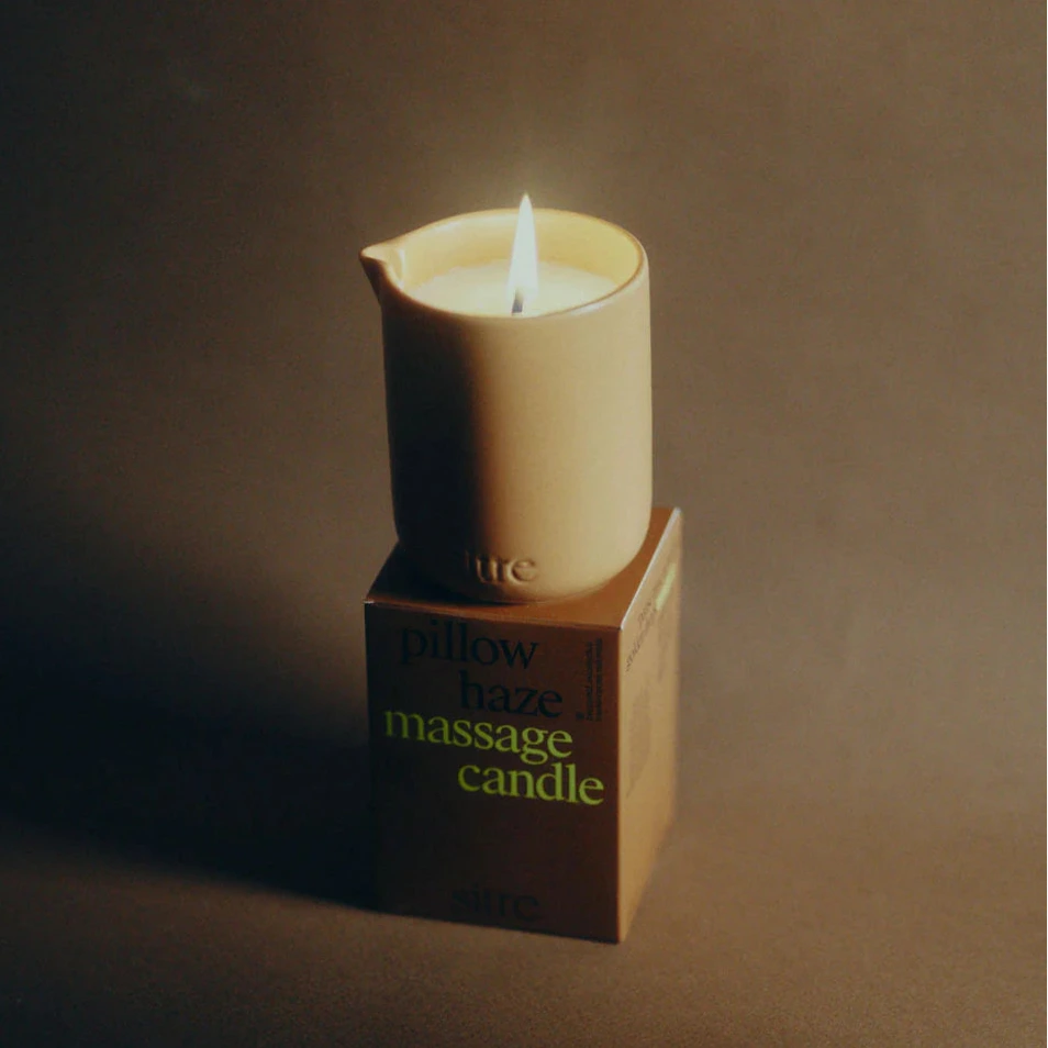 pillow haze massage candle on a box