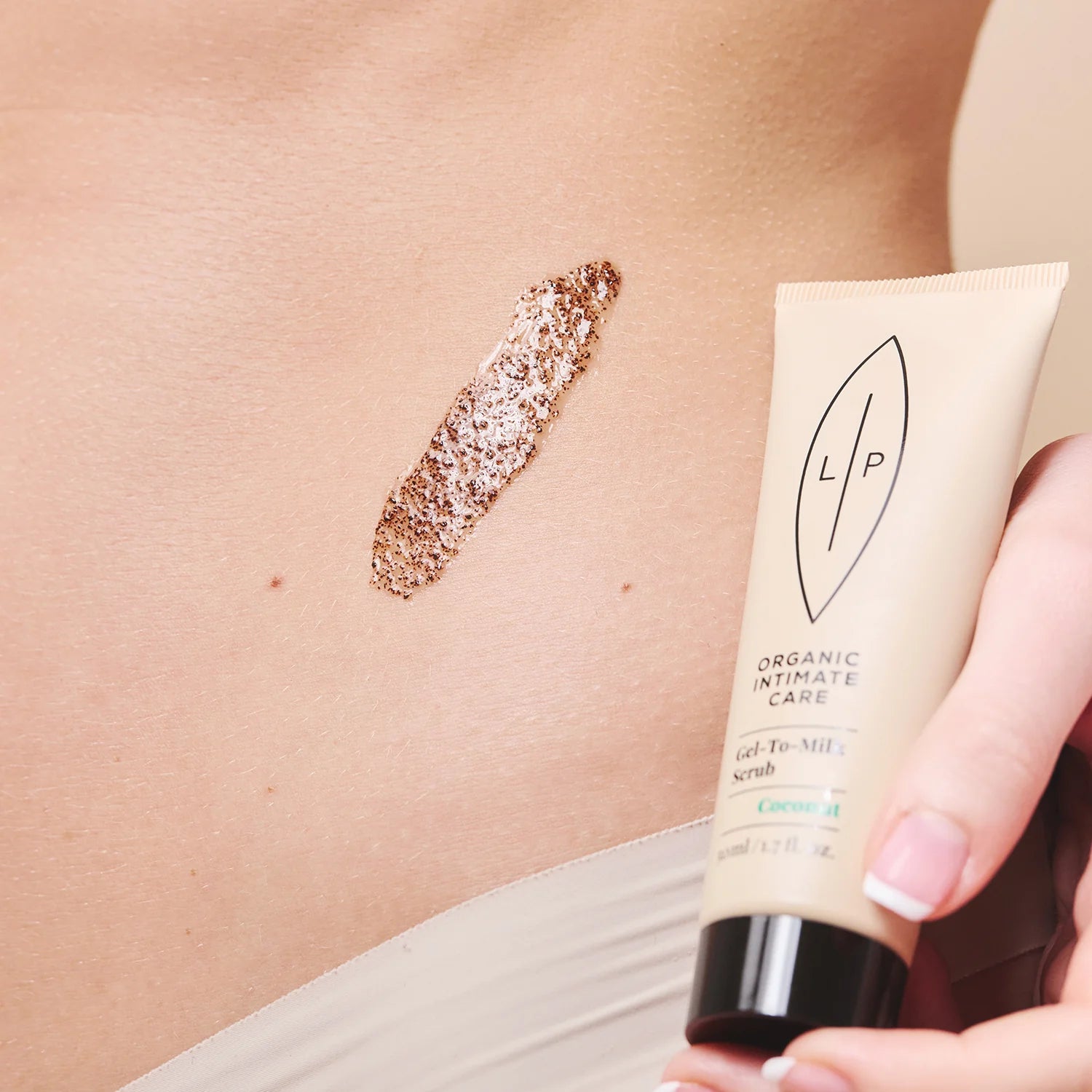 Gel-To-Milk Scrub to exfoliate  your bikini zone